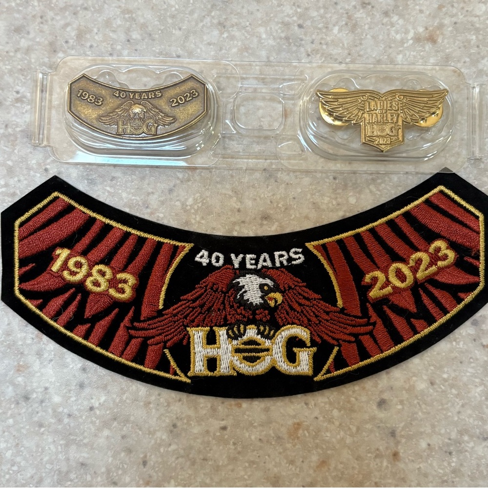 2023 Harley-Davidson 40th Anniversary HOG Patch and Pin Set